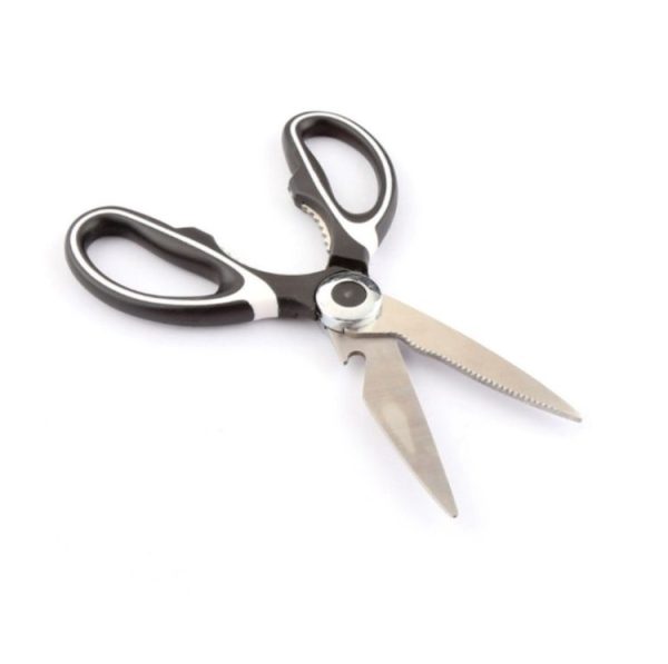 Multifunctional Household Stainless Steel Scissors Can Clamp Food Scissors (Black White) - Image 2