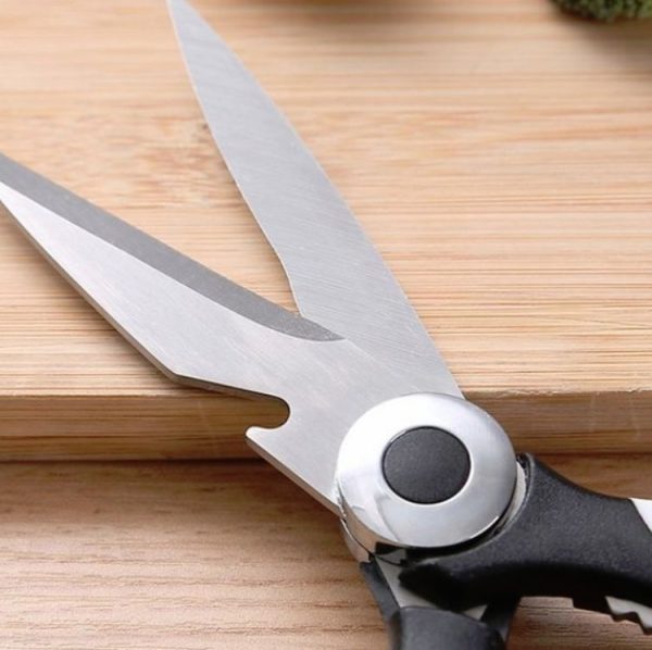 Multifunctional Household Stainless Steel Scissors Can Clamp Food Scissors (Black White) - Image 4