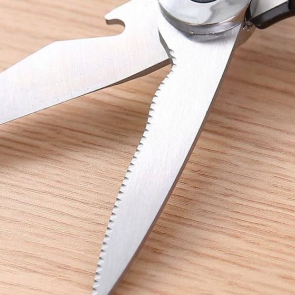 Multifunctional Household Stainless Steel Scissors Can Clamp Food Scissors (Black White) - Image 5