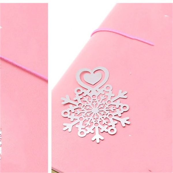 2 PCS Snowflake Patterns Metal Bookmarks Wedding Supplies Stationery Gifts (Snowflake 2) - Image 3