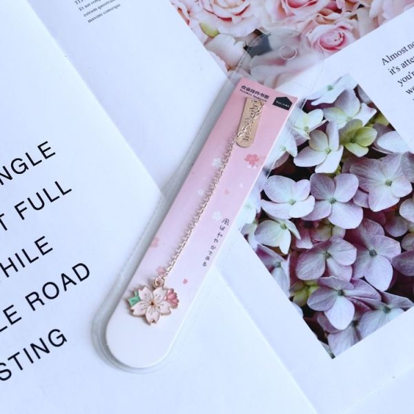 Sakura Pendant Metal Bookmark School Office Beautiful Stationery, Style Random Delivery - Image 5