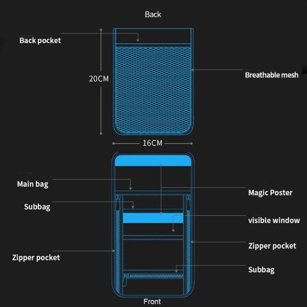 Travel Storage Messenger Passport Bag Multifunctional RFID Anti-Theft Hanging Neck Document Bag Card Bag, Size: 21x16cm (Red) - Image 4