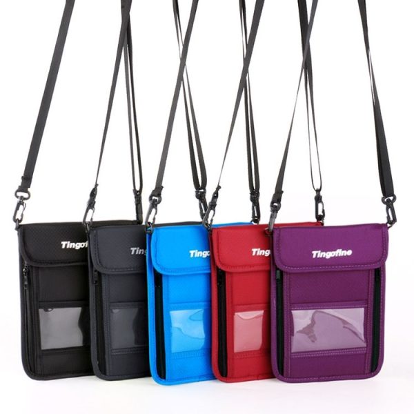 Travel Storage Messenger Passport Bag Multifunctional RFID Anti-Theft Hanging Neck Document Bag Card Bag, Size: 21x16cm (Red) - Image 8