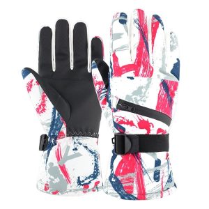 Winter Thermal Ski Gloves Outdoor Waterproof Velvet Gloves Thickening Touch Screen Motorcycle Gloves, Size: XL (Red)