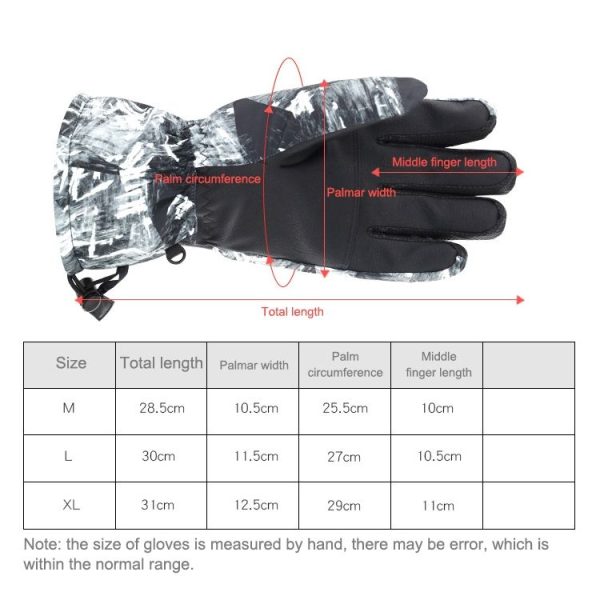 Winter Thermal Ski Gloves Outdoor Waterproof Velvet Gloves Thickening Touch Screen Motorcycle Gloves, Size: XL (Red) - Image 3
