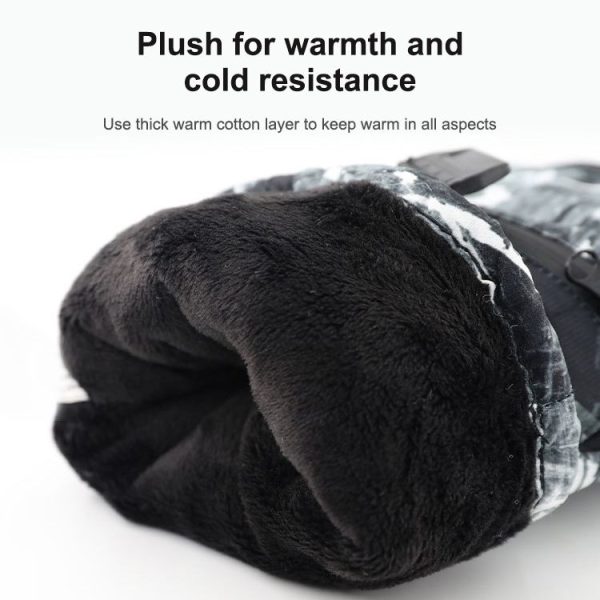 Winter Thermal Ski Gloves Outdoor Waterproof Velvet Gloves Thickening Touch Screen Motorcycle Gloves, Size: XL (Red) - Image 4