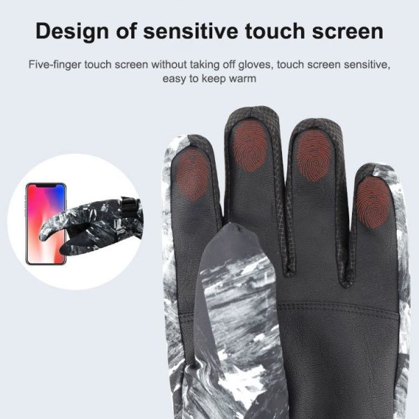 Winter Thermal Ski Gloves Outdoor Waterproof Velvet Gloves Thickening Touch Screen Motorcycle Gloves, Size: XL (Red) - Image 7