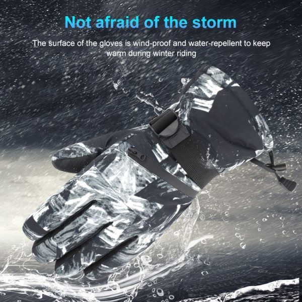 Winter Thermal Ski Gloves Outdoor Waterproof Velvet Gloves Thickening Touch Screen Motorcycle Gloves, Size: XL (Red) - Image 8