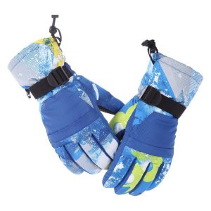 Unisex Skiing Riding Winter Outdoor Sports Touch Screen Thickened Splashproof Windproof Warm Gloves, Size: S (Blue)