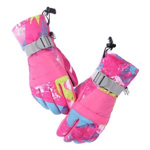 Unisex Skiing Riding Winter Outdoor Sports Touch Screen Thickened Splashproof Windproof Warm Gloves, Size: M (Rose Red)