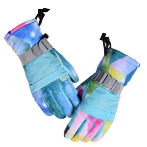 Unisex Skiing Riding Winter Outdoor Sports Touch Screen Thickened Splashproof Windproof Warm Gloves, Size: L (Narcissus)