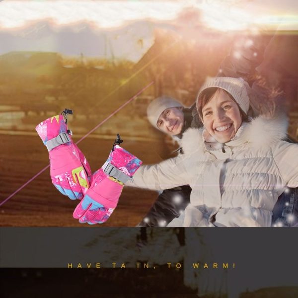 Unisex Skiing Riding Winter Outdoor Sports Touch Screen Thickened Splashproof Windproof Warm Gloves, Size: L (Narcissus) - Image 2