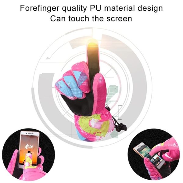 Unisex Skiing Riding Winter Outdoor Sports Touch Screen Thickened Splashproof Windproof Warm Gloves, Size: L (Narcissus) - Image 4