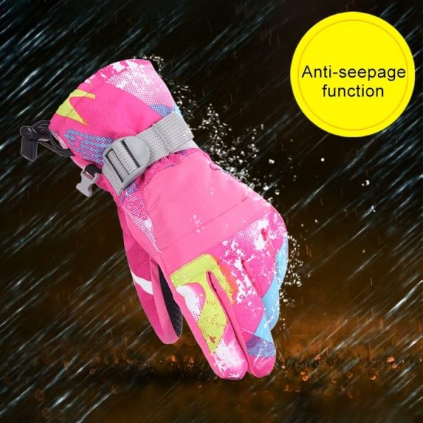 Unisex Skiing Riding Winter Outdoor Sports Touch Screen Thickened Splashproof Windproof Warm Gloves, Size: L (Narcissus) - Image 5