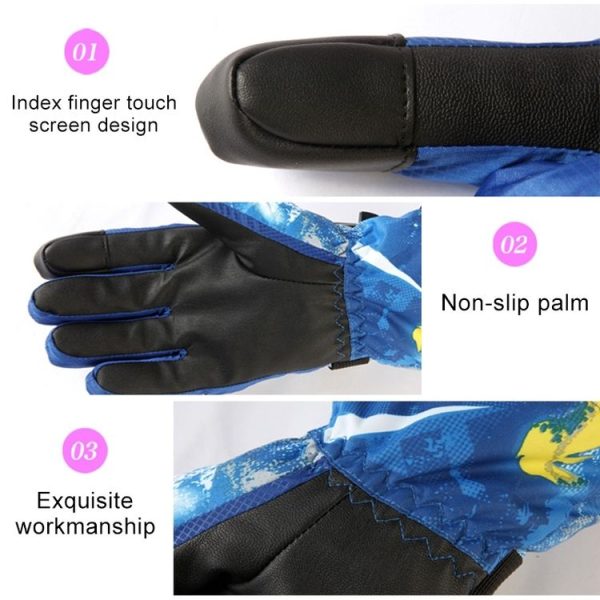 Unisex Skiing Riding Winter Outdoor Sports Touch Screen Thickened Splashproof Windproof Warm Gloves, Size: L (Narcissus) - Image 7