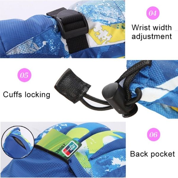 Unisex Skiing Riding Winter Outdoor Sports Touch Screen Thickened Splashproof Windproof Warm Gloves, Size: L (Narcissus) - Image 8