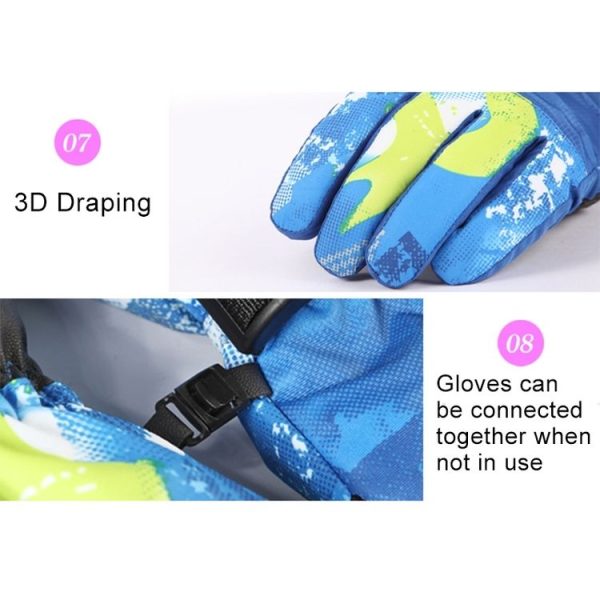 Unisex Skiing Riding Winter Outdoor Sports Touch Screen Thickened Splashproof Windproof Warm Gloves, Size: L (Narcissus) - Image 9