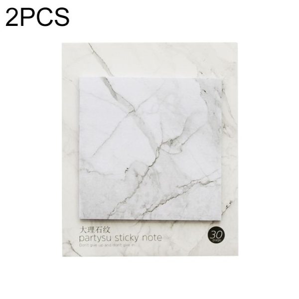 2 PCS Small Fresh Landscape Sticky Notes Cute Notes Stationery Supplies Girl Heart Stickers N Times Posted (Marble)