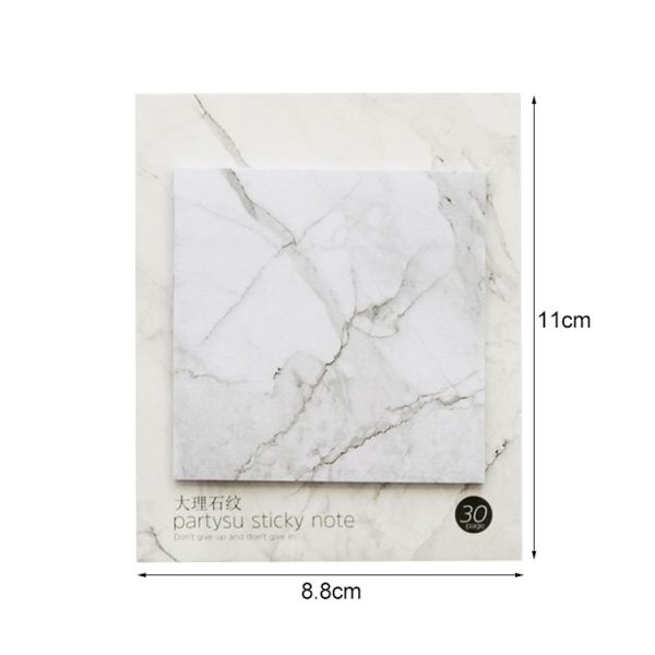 2 PCS Small Fresh Landscape Sticky Notes Cute Notes Stationery Supplies Girl Heart Stickers N Times Posted (Marble) - Image 2