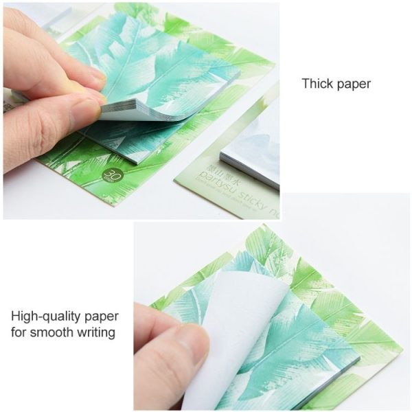 2 PCS Small Fresh Landscape Sticky Notes Cute Notes Stationery Supplies Girl Heart Stickers N Times Posted (Marble) - Image 3