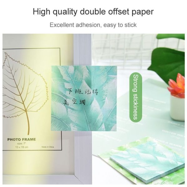 2 PCS Small Fresh Landscape Sticky Notes Cute Notes Stationery Supplies Girl Heart Stickers N Times Posted (Marble) - Image 5