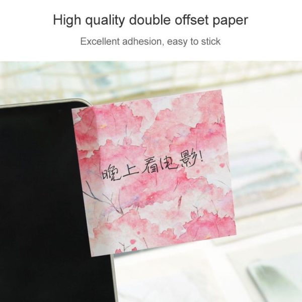 2 PCS Small Fresh Landscape Sticky Notes Cute Notes Stationery Supplies Girl Heart Stickers N Times Posted (Marble) - Image 6