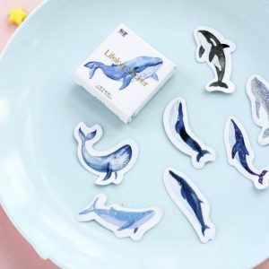 2 PCS Whale Handbook Sticker Sticker DIY Decorative Sealing Sticker