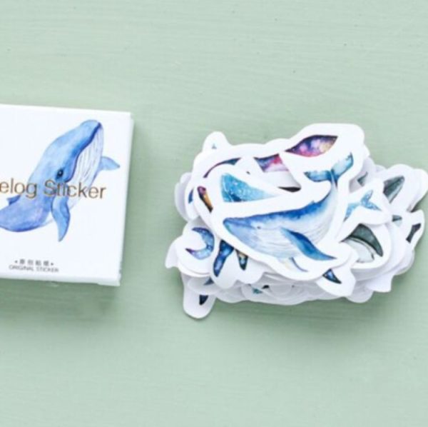 2 PCS Whale Handbook Sticker Sticker DIY Decorative Sealing Sticker - Image 4