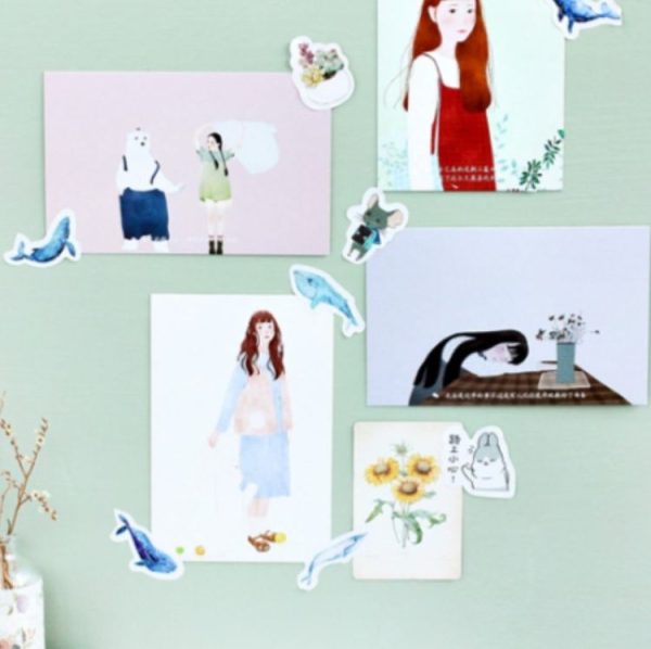 2 PCS Whale Handbook Sticker Sticker DIY Decorative Sealing Sticker - Image 5