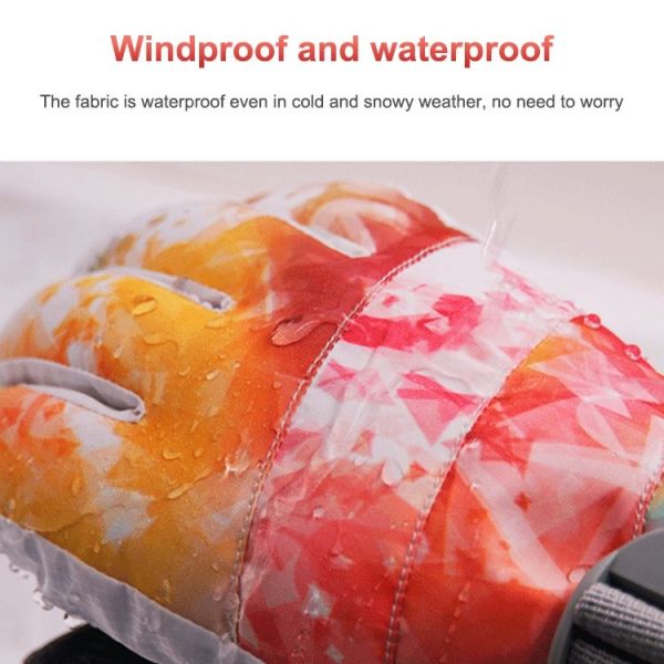 Touch Screen Skiing Gloves Thickened Anti-Skid Waterproof Velvet Gloves Windproof Warm Motorcycle Riding Gloves, Size: M (Narcissus) - Image 5