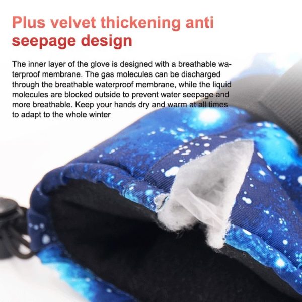 Touch Screen Skiing Gloves Thickened Anti-Skid Waterproof Velvet Gloves Windproof Warm Motorcycle Riding Gloves, Size: L (Narcissus) - Image 7