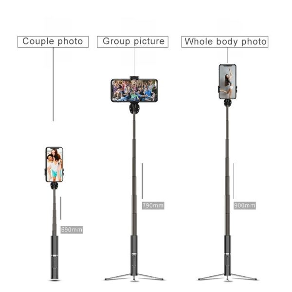 H1 Wireless Mobile Phone Selfie Stick Concealed Tripod Telescopic Live Stand (Fluorescent Green) - Image 4