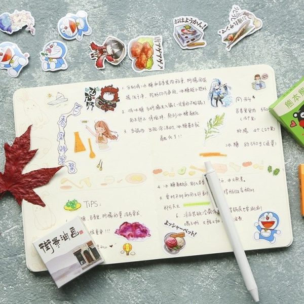3 PCS Cartoon Cute Box Sticker DIY Album Decoration Sealing Sticker Boxed Hand-Decorated Sticker Set (Streetscape painting) - Image 5