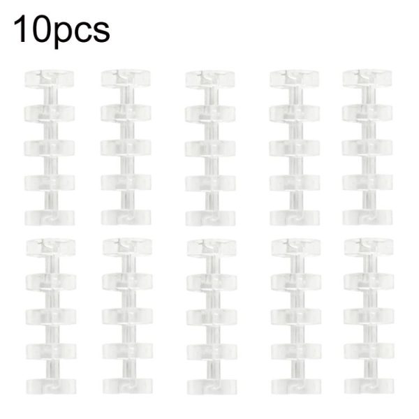 KW-TRIO5 10pcs Grommet Binder Segmented Plastic Binding Rings, Size: 10mm (Transparent White)