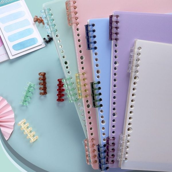 KW-TRIO5 10pcs Grommet Binder Segmented Plastic Binding Rings, Size: 10mm (Transparent White) - Image 2