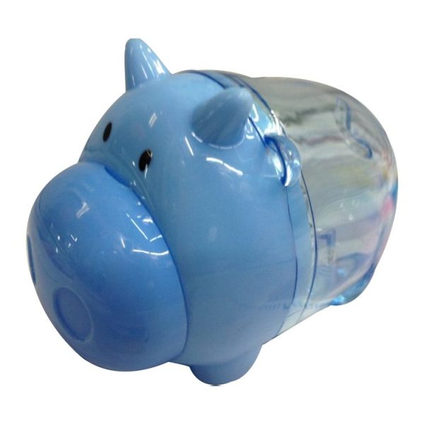 Mini Cute Cartoon Pig Double Hole Pencil Sharpener School Student Stationery (Sky Blue) - Image 2