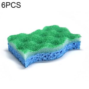 6 PCS Household Cleaning Sponge Kitchen Scouring Pad (Green)