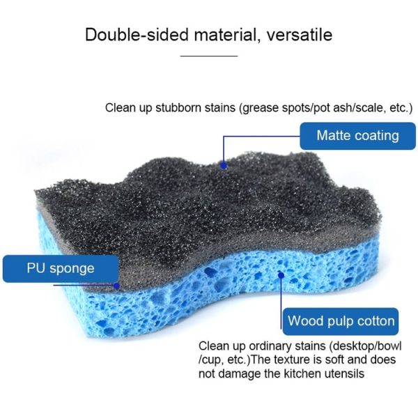 6 PCS Household Cleaning Sponge Kitchen Scouring Pad (Green) - Image 3