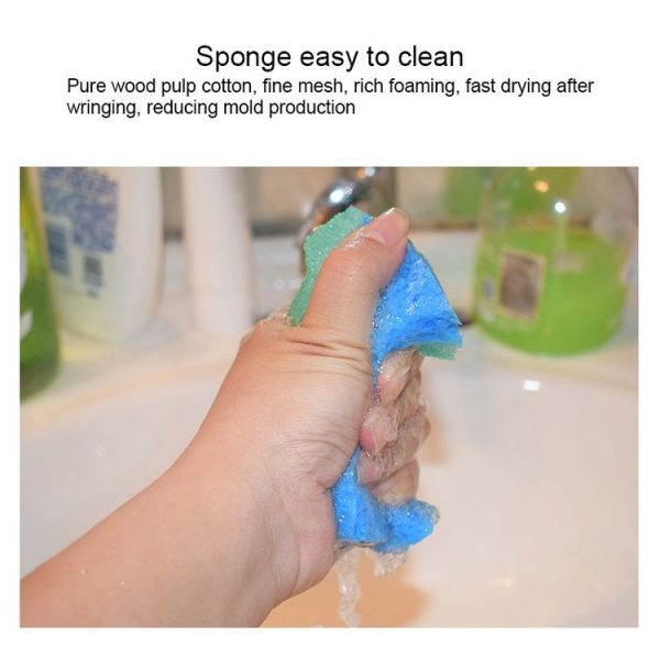 6 PCS Household Cleaning Sponge Kitchen Scouring Pad (Green) - Image 5