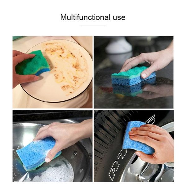 6 PCS Household Cleaning Sponge Kitchen Scouring Pad (Green) - Image 6