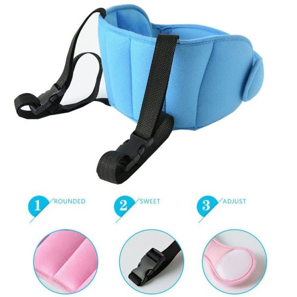 Child Car Seat Head Support Comfortable Safe Sleep Solution Pillows Neck Travel Stroller Soft Cushion (Grey Print) - Image 2