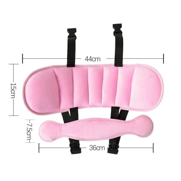 Child Car Seat Head Support Comfortable Safe Sleep Solution Pillows Neck Travel Stroller Soft Cushion (Grey Print) - Image 3