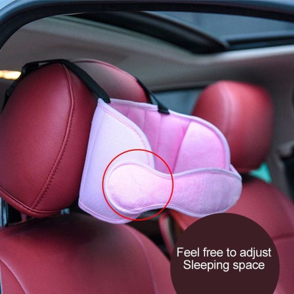 Child Car Seat Head Support Comfortable Safe Sleep Solution Pillows Neck Travel Stroller Soft Cushion (Grey Print) - Image 4