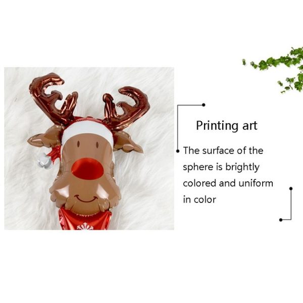 20 PCS 24 Inch Christmas Inflatable Stick Cane Candy Elk Head Handheld Balloon Aluminum Film Material Decoration Balloon (Crutch) - Image 4