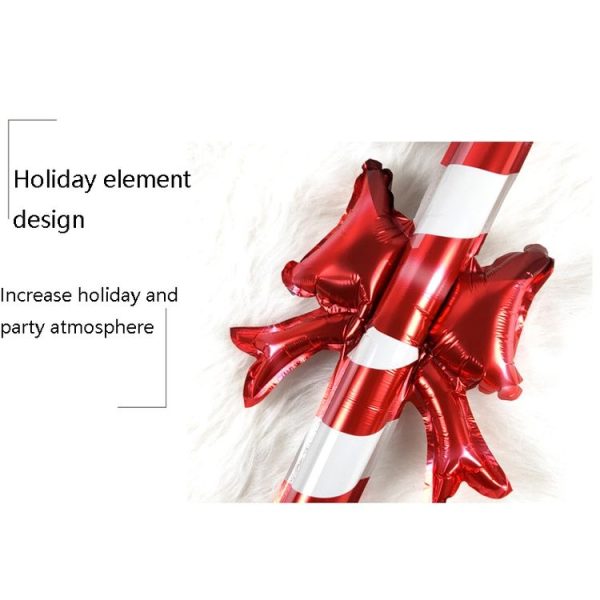 20 PCS 24 Inch Christmas Inflatable Stick Cane Candy Elk Head Handheld Balloon Aluminum Film Material Decoration Balloon (Crutch) - Image 5