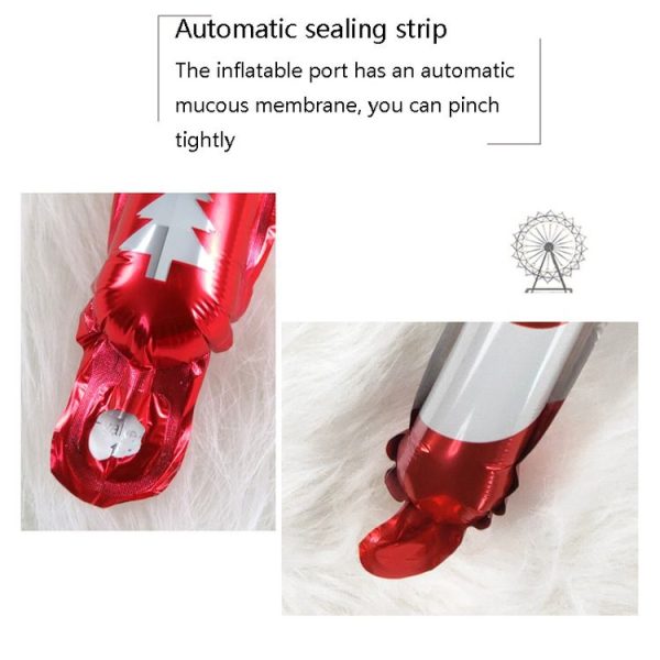 20 PCS 24 Inch Christmas Inflatable Stick Cane Candy Elk Head Handheld Balloon Aluminum Film Material Decoration Balloon (Crutch) - Image 6