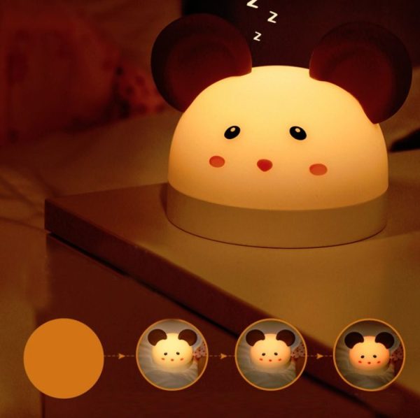 Cute Mouse Silicon Night Light with Electronic Alarm Clock Function Bedside Sleeping Desk Lamp Learning Clock - Image 3