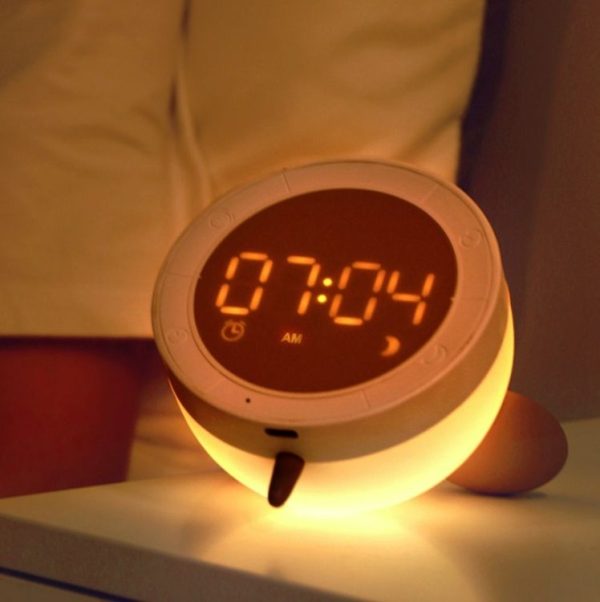 Cute Mouse Silicon Night Light with Electronic Alarm Clock Function Bedside Sleeping Desk Lamp Learning Clock - Image 4