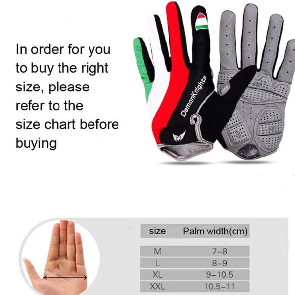 DemonKnights Cycling Gloves Full Finger Bicycle Gloves Outdoor Sports Equipment, Size: M (Azzurri) - Image 6