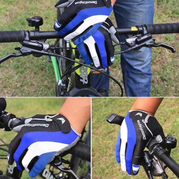 DemonKnights Cycling Gloves Full Finger Bicycle Gloves Outdoor Sports Equipment, Size: M (Azzurri) - Image 9